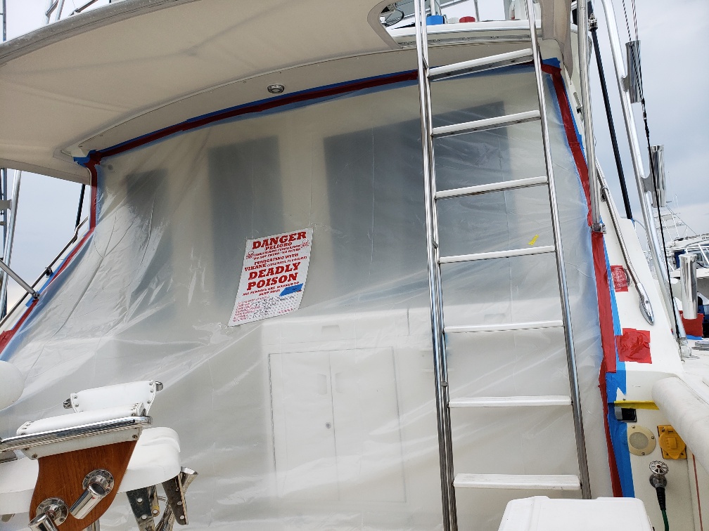 Pest fumigation on boat